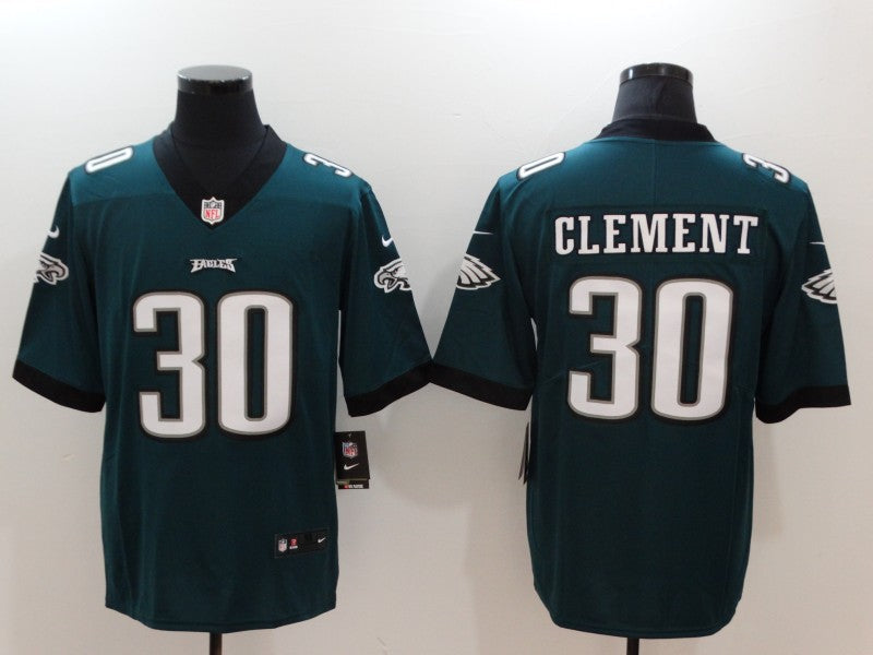Men's Philadelphia Eagles Corey Clement #30 Midnight Green Game Jersey1 football jersey product view 1