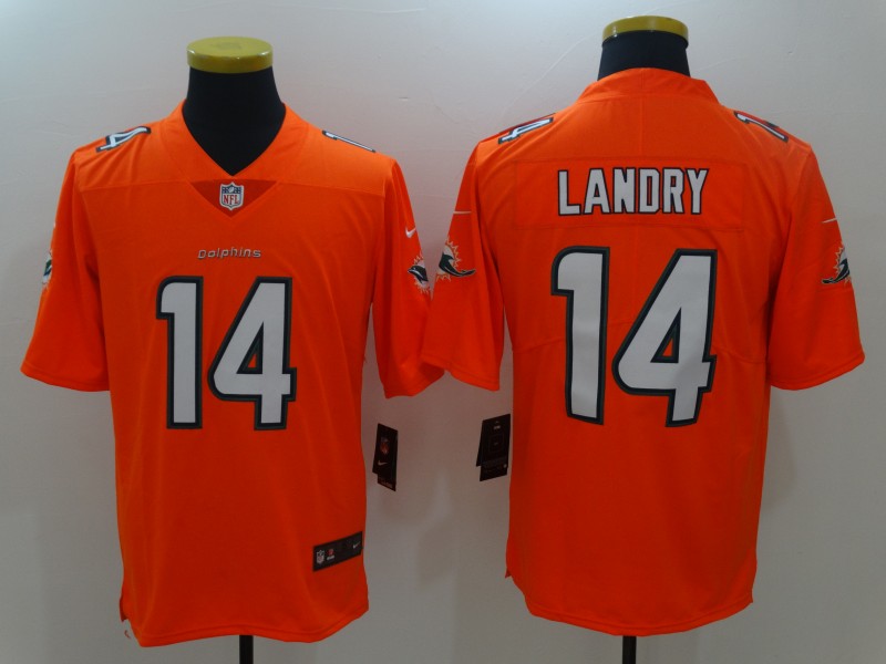 Men's Miami Dolphins Jarvis Landry #14 Orange Game Jersey1 football jersey product view 1
