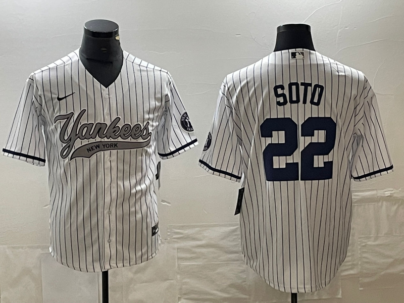 Men's New York Yankees Juan Soto #22 White Game Jersey1 Joint Edition baseball jersey product view 1