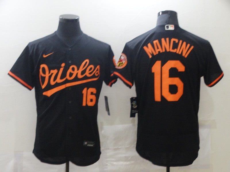 Men's Baltimore Orioles Trey Mancini #16 Black Replica Baseball Jersey1 baseball jersey product view 1