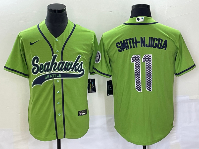 Men's Seattle Seahawks Jaxon Smith-Njigba #11 Green Game Jersey Joint Edition football jersey product view 1