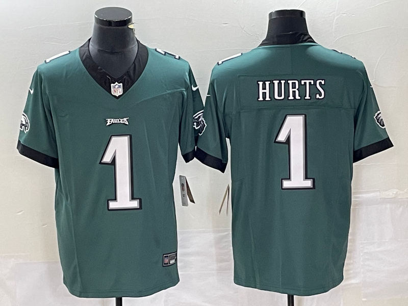 Men's Philadelphia Eagles Jalen Hurts #1 Midnight Green Player Jersey1 football jersey product view 1