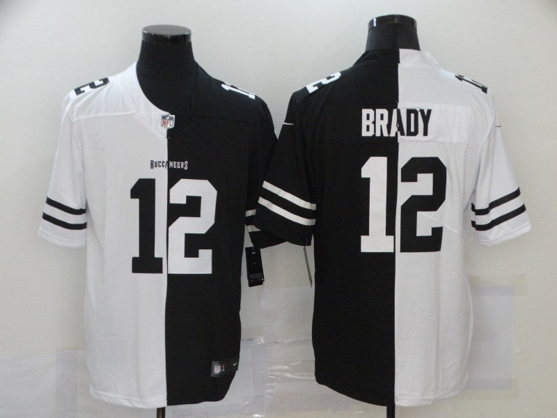 Men's Tampa Bay Buccaneers Tom Brady #12 Black/White Game Jersey1 football jersey product view 1