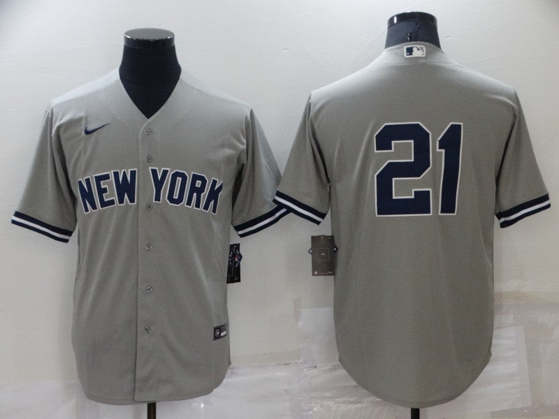 Men's New York Yankees Paul O¡¯Neill #21 Gray Replica Player Name Jersey1 baseball jersey product view 1