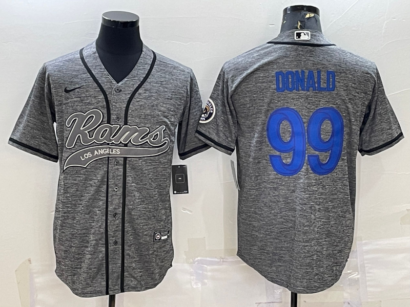 Men's Los Angeles Rams Aaron Donald #99 Gray Game Jersey1 Joint Edition football jersey product view 1