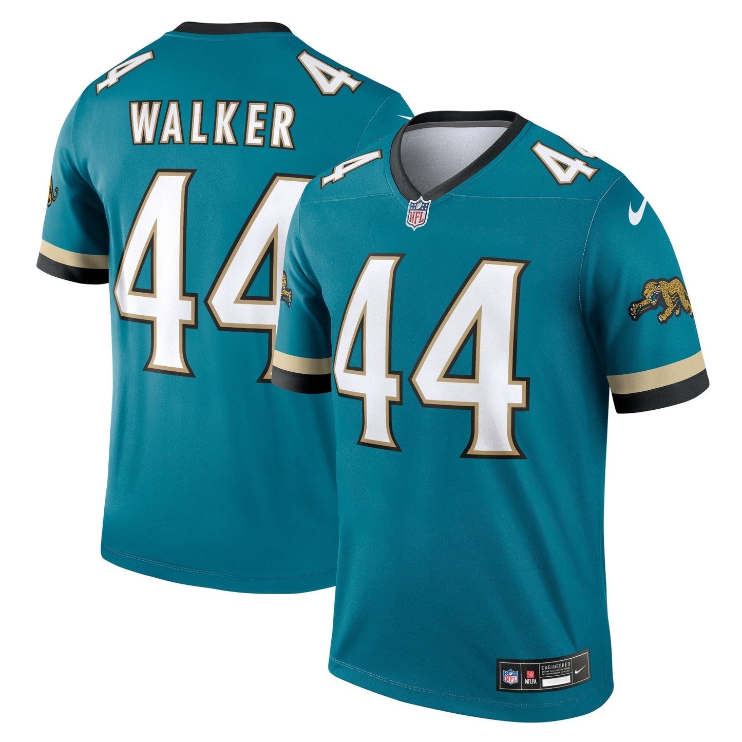 Travon Walker Jacksonville Jaguars Nike Prowler Throwback Legend Jersey - Teal football jersey product view 1