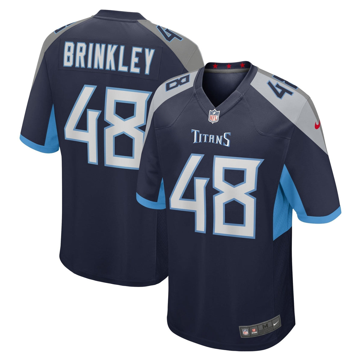 Beau Brinkley Tennessee Titans Nike Game Jersey - Navy football jersey product view 1