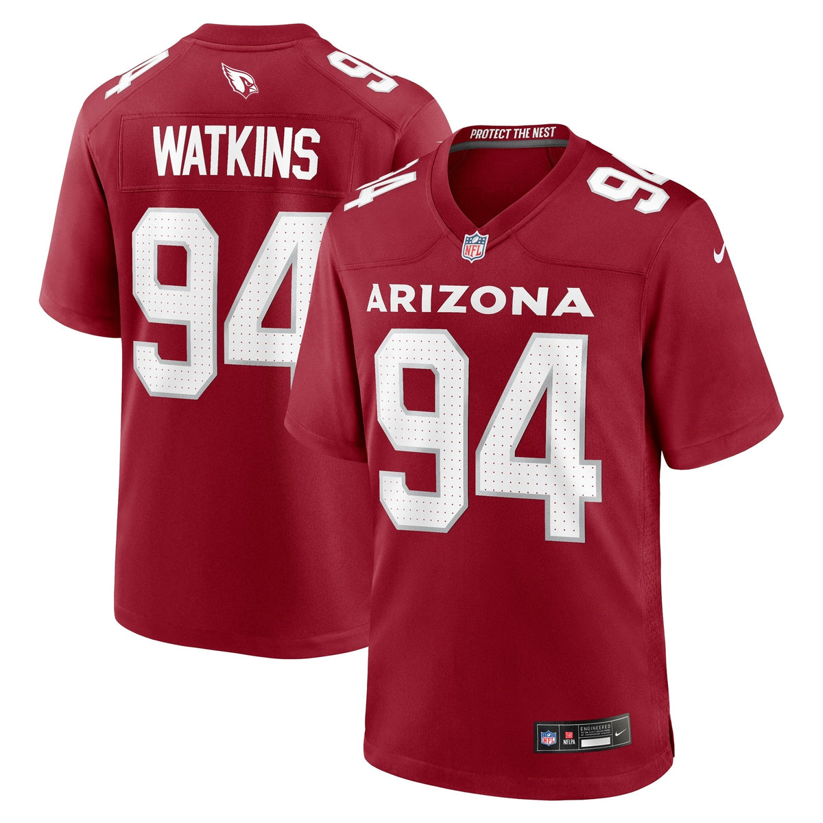 Carlos Watkins Arizona Cardinals Nike Game Jersey - Cardinal football jersey product view 1