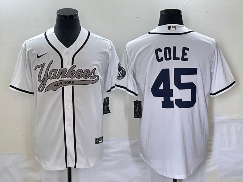 Men's New York Yankees Gerrit Cole #45 White Player Jersey1 Joint Edition baseball jersey product view 1
