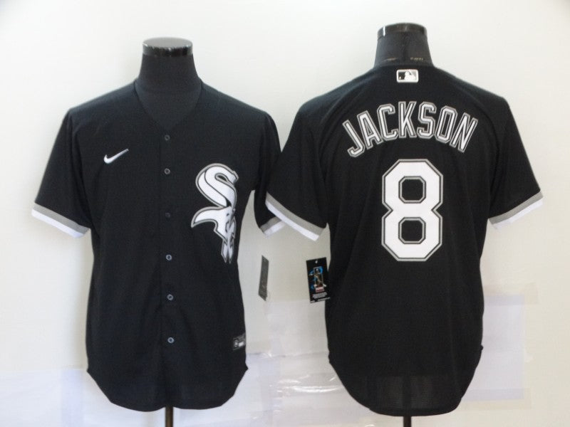 Men's Chicago White Sox Bo Jackson #8 Black Replica Baseball Jersey1 baseball jersey product view 1