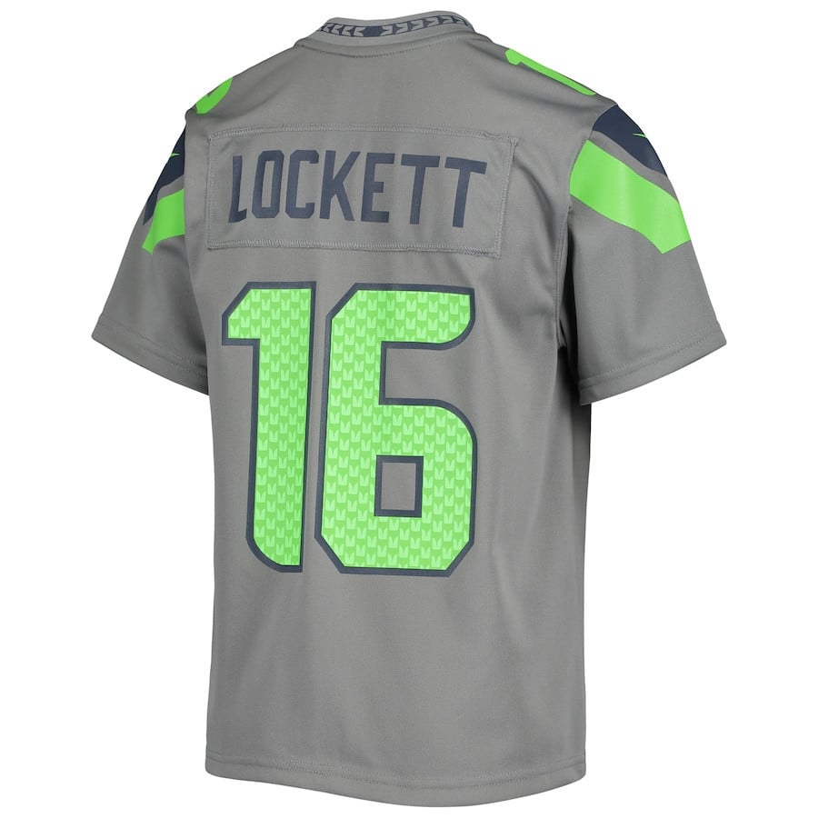 Tyler Lockett Seattle Seahawks Youth Inverted Team Game Jersey - Gray football jersey product view 3