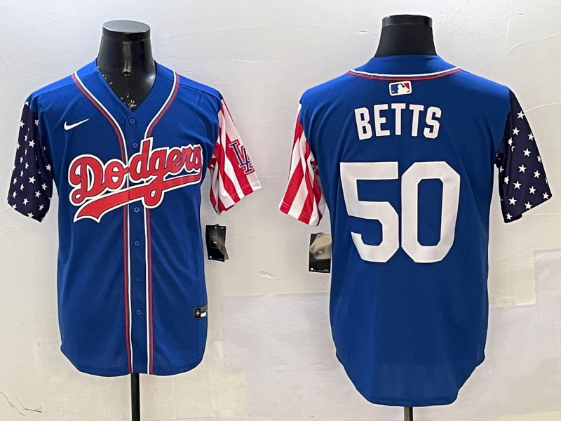 Men's Los Angeles Dodgers Mookie Betts #50 Royal Player Jersey1 baseball jersey product view 1