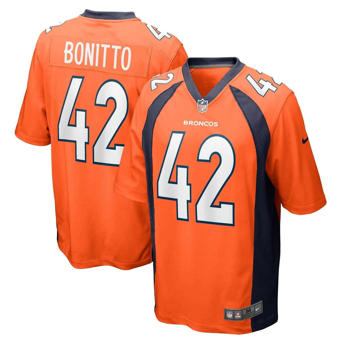 Nik Bonitto Denver Broncos Nike Game Jersey - Orange football jersey product view 1