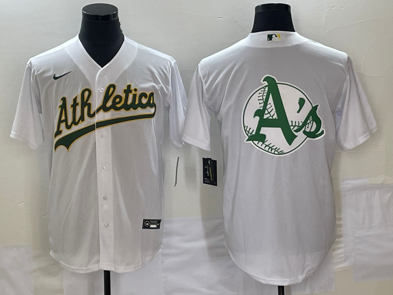 Men's Oakland Athletics White Home Replica Team Jersey1 baseball jersey product view 1