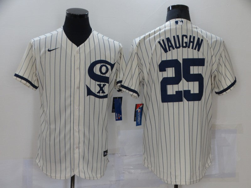 Men's Chicago White Sox Andrew Vaughn #25 Beige Replica Baseball Jersey1 baseball jersey product view 1