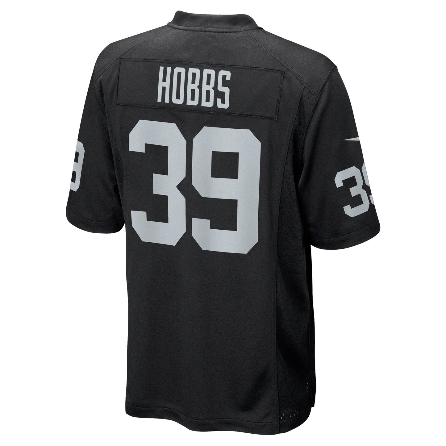Nate Hobbs Las Vegas Raiders Nike Game Jersey - Black football jersey product view 3