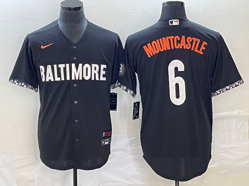 Men's Baltimore Orioles Ryan Mountcastle #6 Black 2023 City Connect Replica Player Jersey baseball jersey product view 1