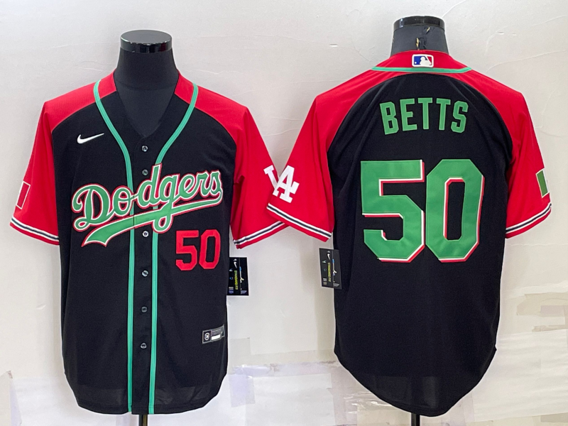 Men's Los Angeles Dodgers Mookie Betts #50 Black Alternate Game Jersey1 baseball jersey product view 1
