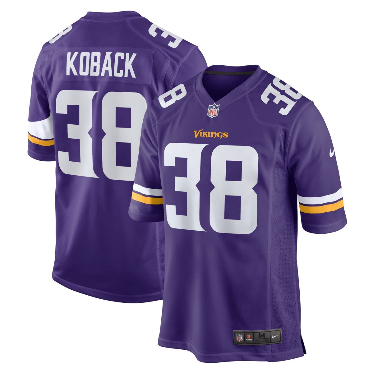 Bryant Koback Minnesota Vikings Nike Home Game Jersey - Purple football jersey product view 1