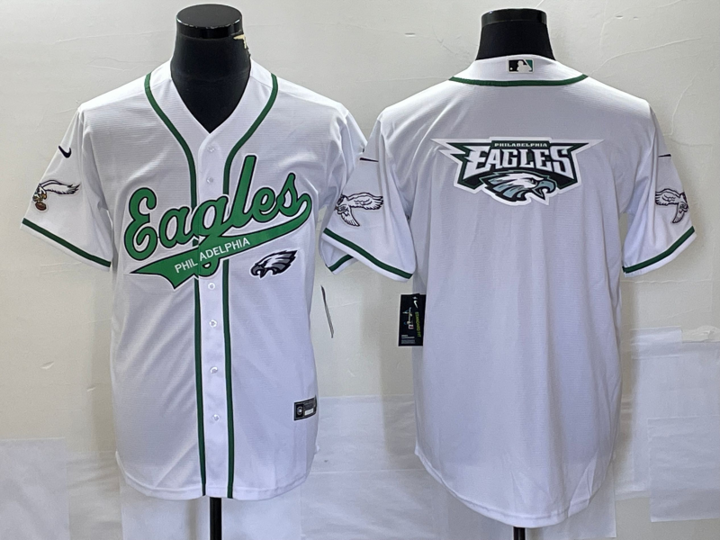 Men's Philadelphia Eagles White Game Jersey1 football jersey product view 1
