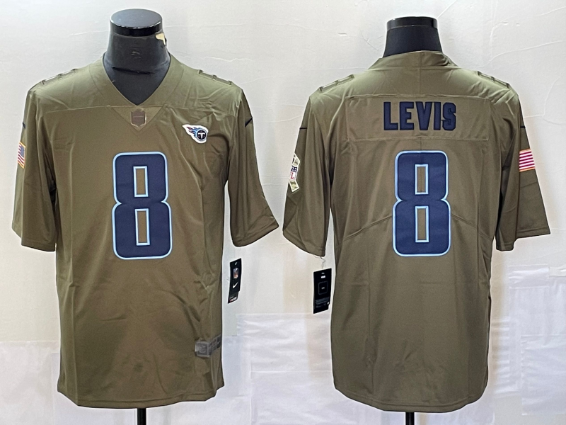 Men's Tennessee Titans Will Levis #8 Brown Game Player Jersey1 football jersey product view 1