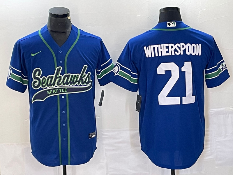 Men's Seattle Seahawks Devon Witherspoon #21 Royal Alternate Legend Player Jersey Joint Edition football jersey product view 1