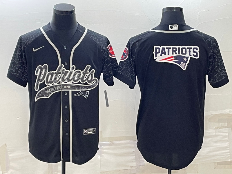 Men's New England Patriots Black RFLCTV Limited Jersey1 football jersey product view 1