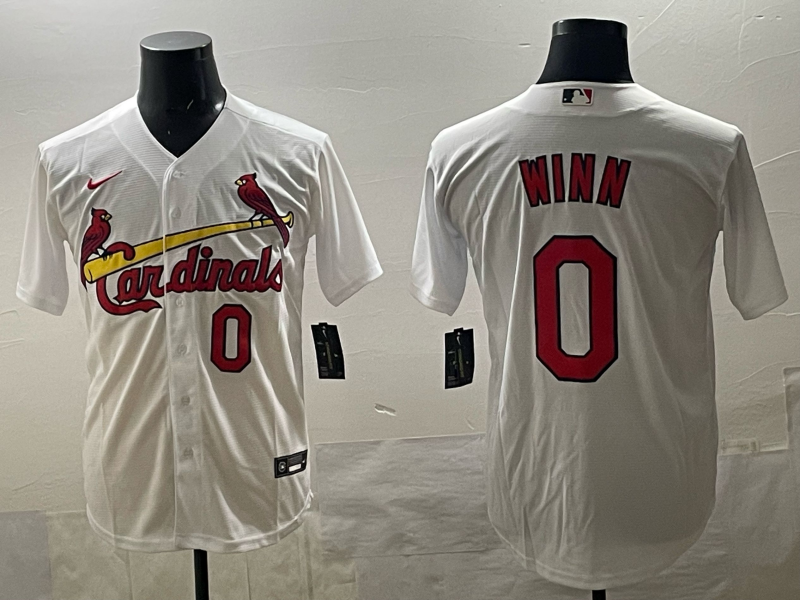 Men's St. Louis Cardinals Masyn Winn #0 White Home Replica Player Jersey baseball jersey product view 1