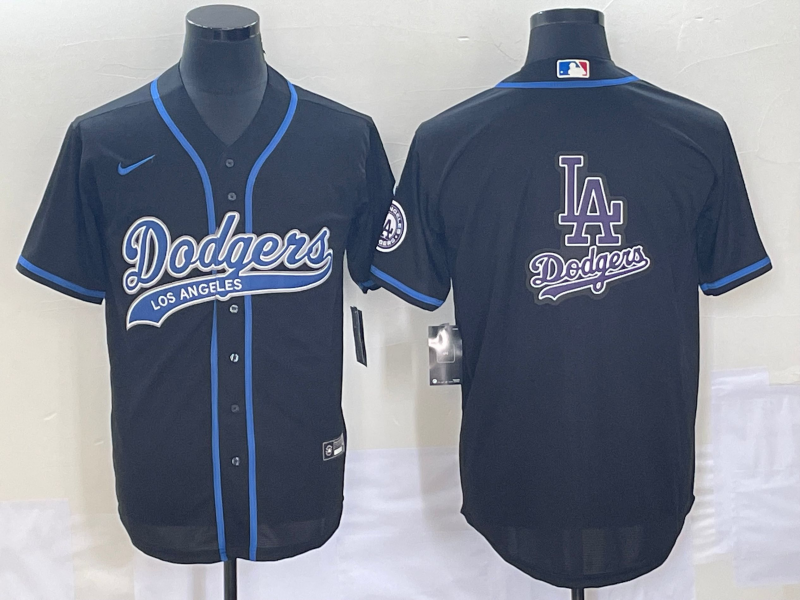 Men's Los Angeles Dodgers Black Team Jersey1 Joint Edition baseball jersey product view 1