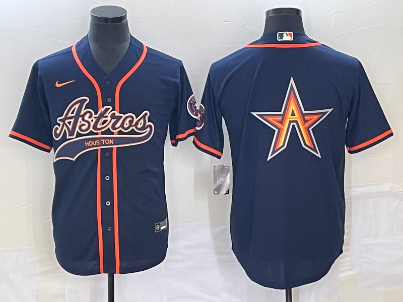Men's Houston Astros Navy Alternate Replica Jersey1 Joint Edition baseball jersey product view 1