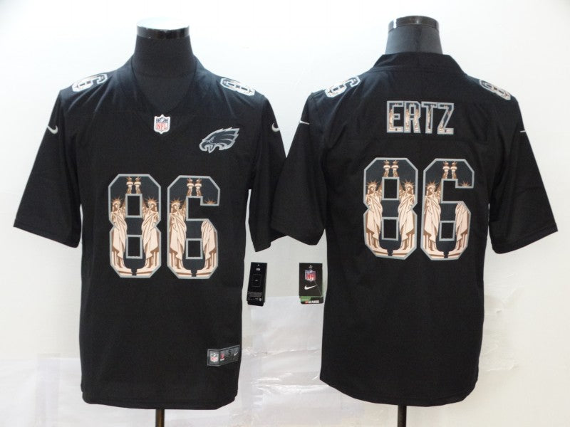 Men's Philadelphia Eagles Zach Ertz #86 Black Player Game Jersey1 football jersey product view 1