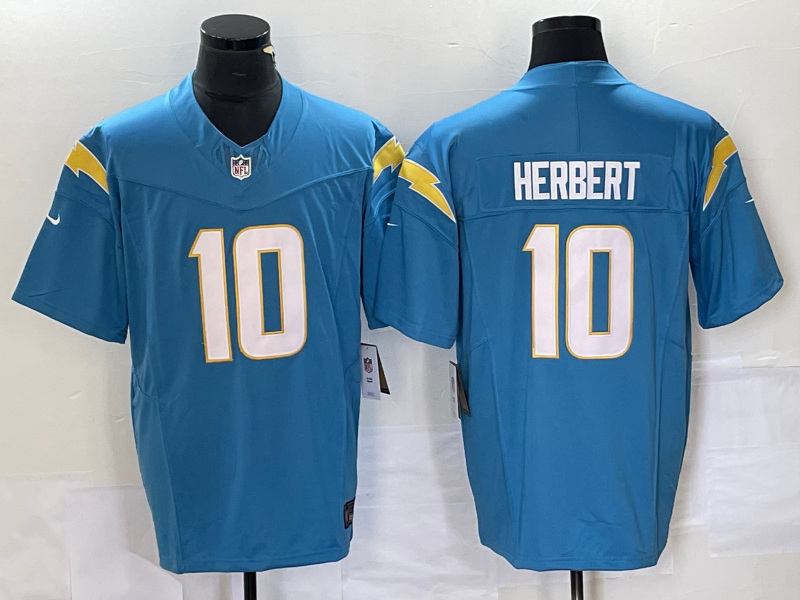 Men's Los Angeles Chargers Justin Herbert #10 Powder Blue Player Game Jersey1 football jersey product view 1