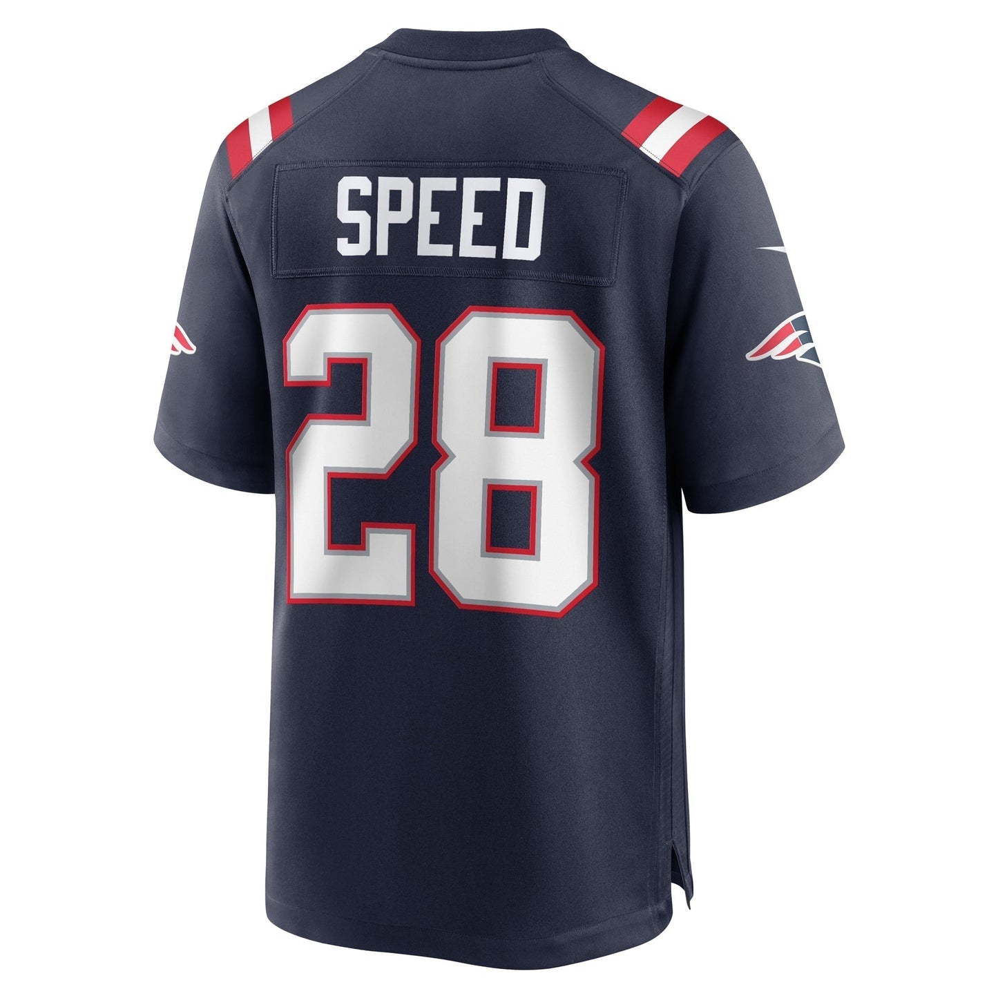 Ameer Speed New England Patriots Nike Team Game Jersey - Navy football jersey product view 3