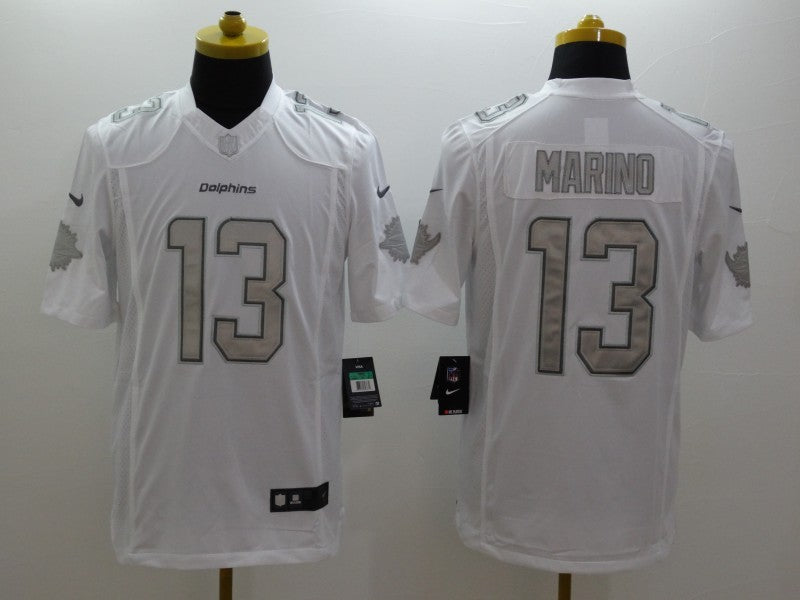 Men's Miami Dolphins #13 Dan Marino White Game Jersey1 football jersey product view 1