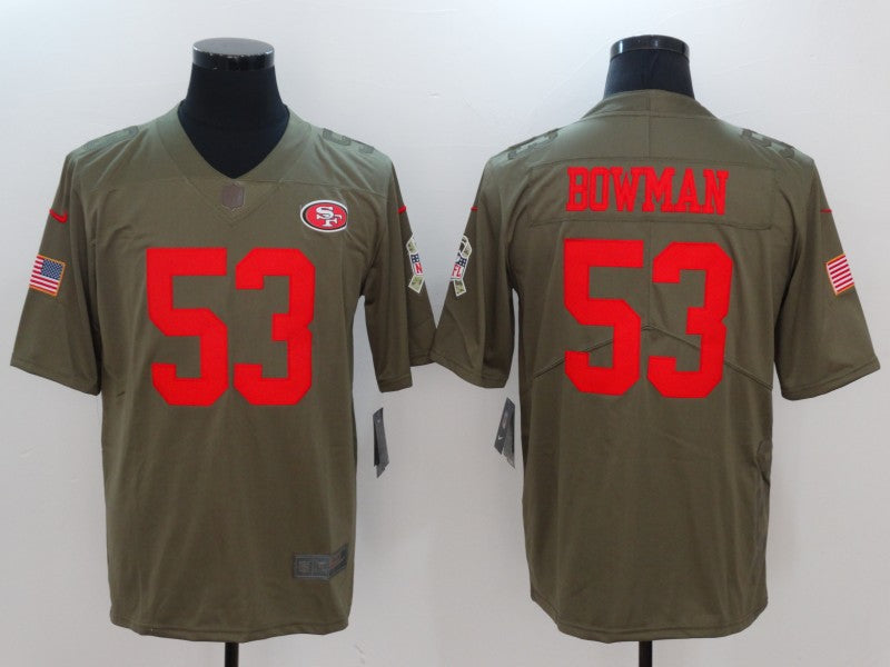 Men's San Francisco 49ers Navoro Bowman #53 Brown Game Jersey1 football jersey product view 1