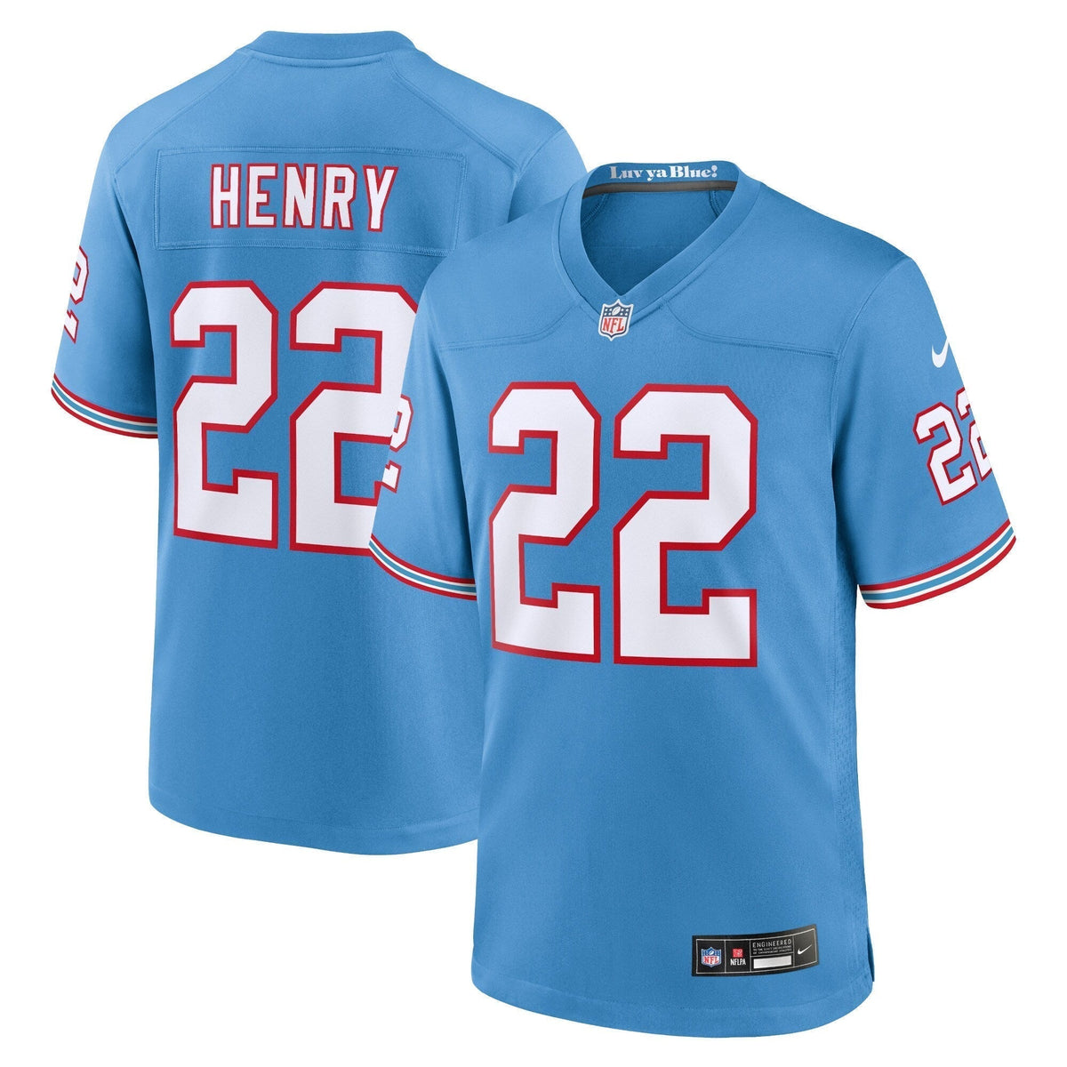 Derrick Henry Tennessee Titans Nike Oilers Throwback Alternate Game Jersey - Light Blue football jersey product view 1