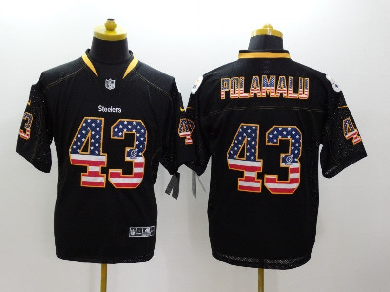 Men's Pittsburgh Steelers Troy Polamalu #43 Black Alternate Game Jersey1 football jersey product view 1