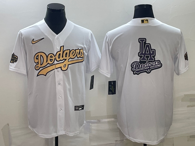 Men's Los Angeles Dodgers White Blank Replica Jersey1 baseball jersey product view 1