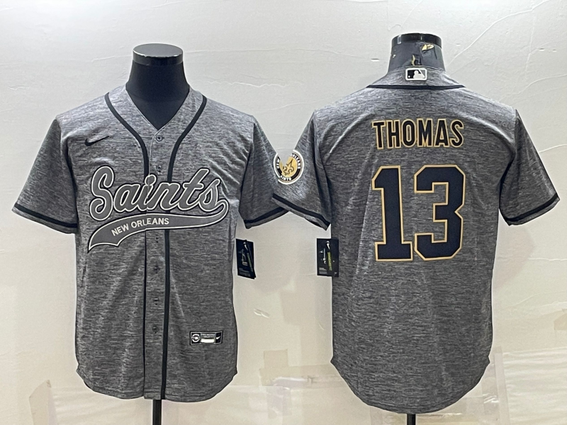Men's New Orleans Saints Michael Thomas #13 Gray Game Jersey1 Joint Edition football jersey product view 1