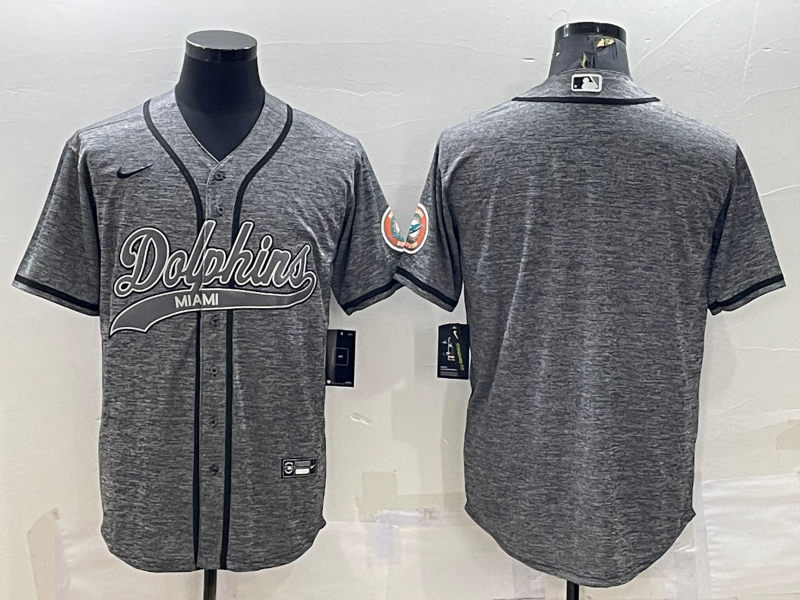 Men's Miami Dolphins Gray Blank Jersey1 football jersey product view 1