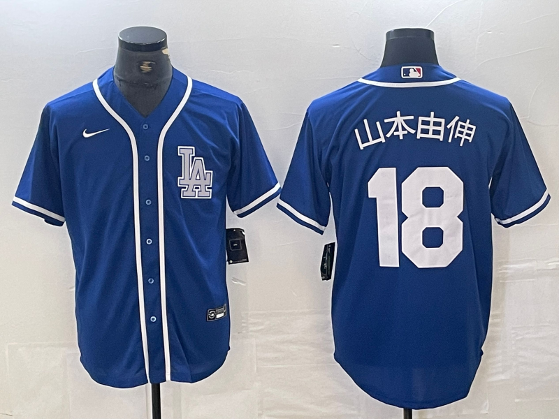 Men's Los Angeles Dodgers Yoshinobu Yamamoto #18 Blue Limited Game Jersey1 baseball jersey product view 1