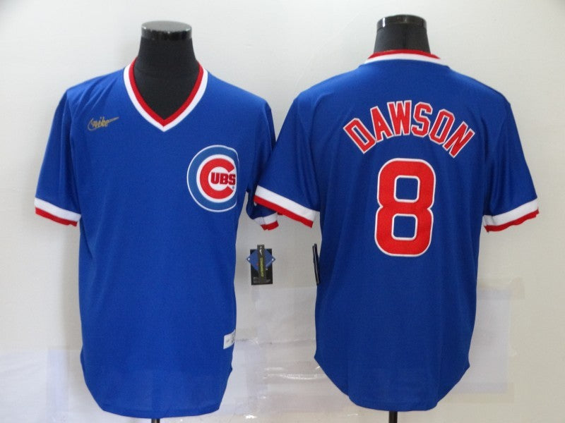 Men's Chicago Cubs Andre Dawson #8 Blue Replica Player Jersey1 baseball jersey product view 1
