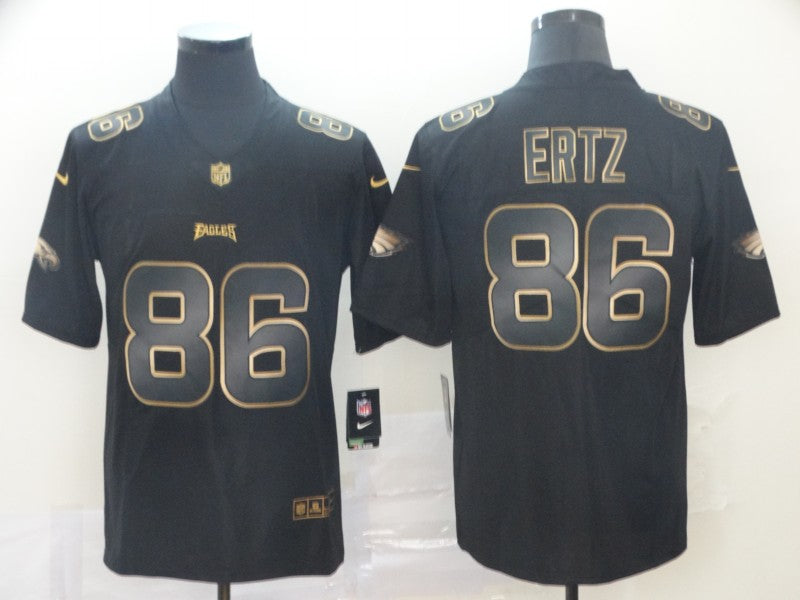 Men's Philadelphia Eagles Zach Ertz #86 Black Team Game Jersey1 football jersey product view 1