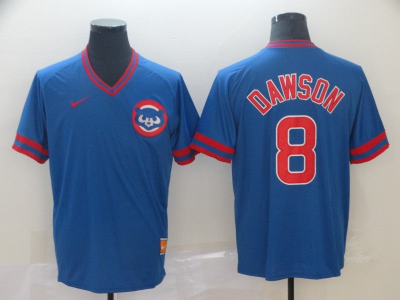Men's Chicago Cubs Andre Dawson #8 Blue Replica Baseball Jersey1 baseball jersey product view 1