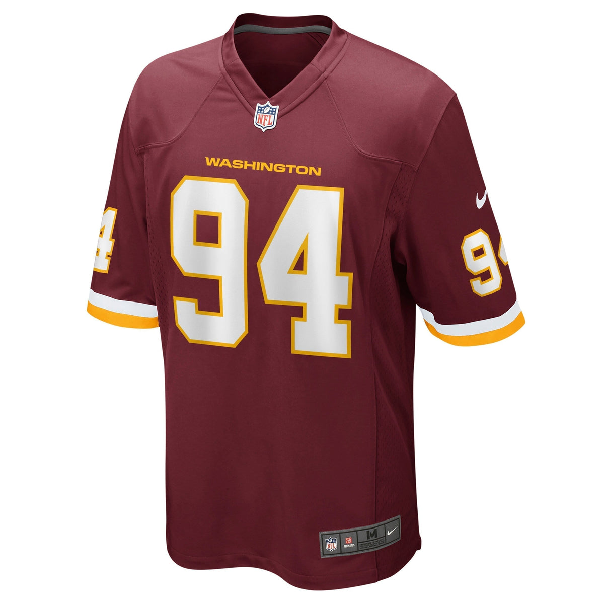 Daron Payne Washington Football Team Nike Game Jersey - Burgundy football jersey product view 2