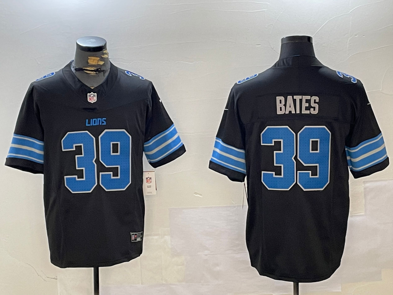 Men's Detroit Lions Jake Bates #39 Black Team Game Jersey1 football jersey product view 1