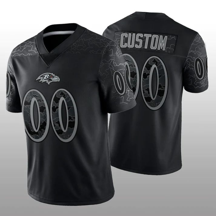 Custom1 Baltimore Ravens Football Stitched Black RFLCTV Limited Jersey1 Football Jerseys football jersey product view 1