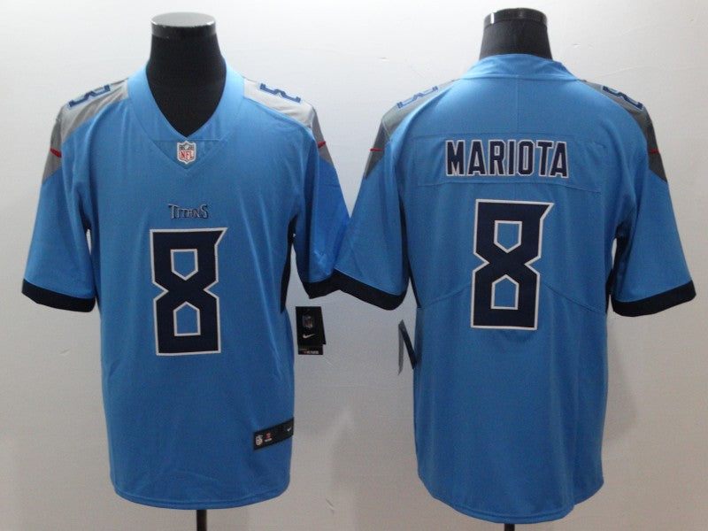 Men's Tennessee Titans Marcus Mariota #8 Light Blue Game Jersey1 football jersey product view 1