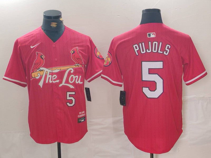 Men's St. Louis Cardinals Albert Pujols #5 Red 2024 City Connect Limited Player Jersey1 baseball jersey product view 1