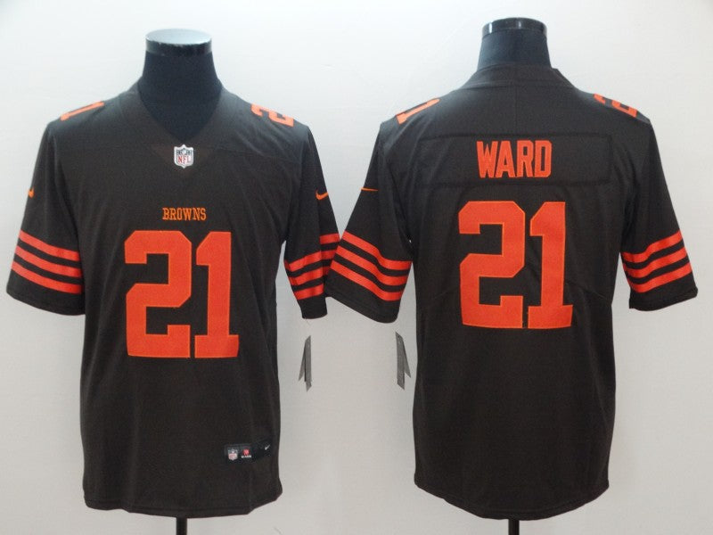 Men's Cleveland Browns Denzel Ward Black Legend Jersey1 football jersey product view 1